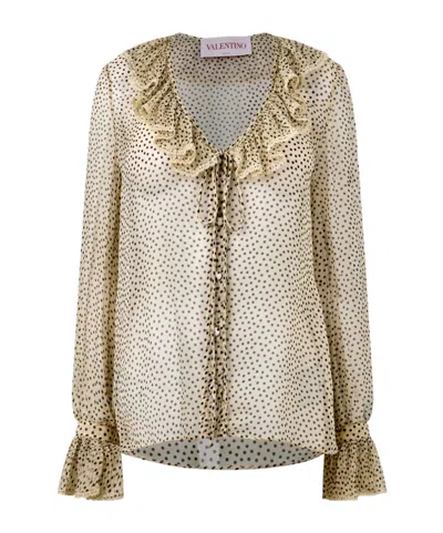Valentino Long-sleeved Shirt In Nude