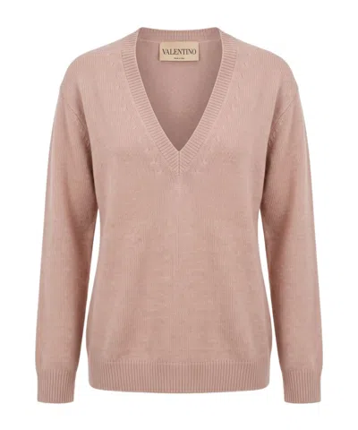 Valentino Long-sleeved Sweater In Pink