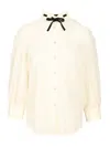 Valentino Broderie Anglaise Cotton Poplin Shirt In Neutral