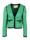 Valentino Jacket Floral Texture Button Detail In Green