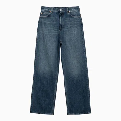 Valentino Loose Blue Washed Denim Jeans Women