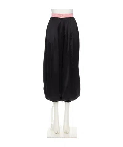 Valentino Loose Casual Pants In Black/geranium