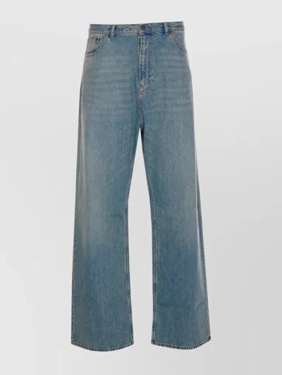 Valentino Loose Jeans In Mediumbluedenim
