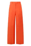 Valentino Crepe Couture Trousers In Orange