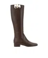 Valentino Low-heeled Zippered Boots In Green