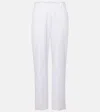 Valentino Low-rise Cotton Slim Pants In White