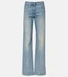 Valentino Straight Trousers With Pockets And Belt Loops In Blue