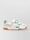 Valentino Low Top Leather Sneakers With Perforated Round Toe In Multi
