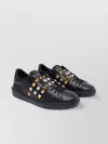 Valentino Studded Leather Sneakers Rubber Sole