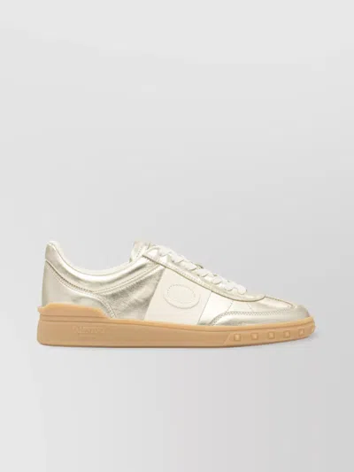 Valentino Garavani Low-top Metallic Finish Rubber Sole Sneakers