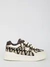 Valentino One Stud Xl Toile Iconographe Sneakers In Beige