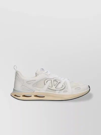 Valentino Garavani Low Top Sneakers Mesh Paneling In White