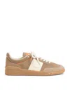 Valentino Garavani Low Top Upvillage Sneaker In Crust And Nappa Calfskin In Brown