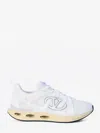 Valentino White Leather And Fabric Vlogo Easyjog Sneakers In White