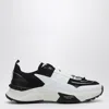 Valentino True Act Leather-trimmed Mesh And Rubber Sneakers In Black