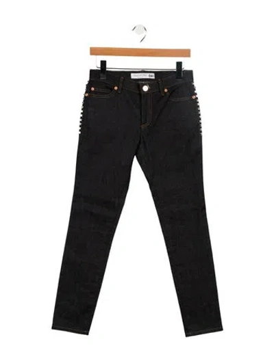 Pre-owned Valentino Low-rise Skinny Leg Jeans W/ Tags In Blue