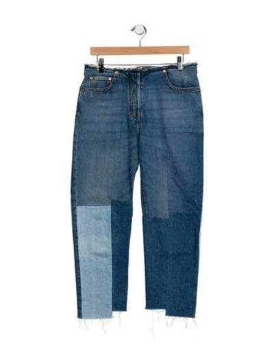 Pre-owned Valentino Low-rise Straight Leg Jeans In Blue