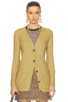Valentino Lurex Cardigan In Gold