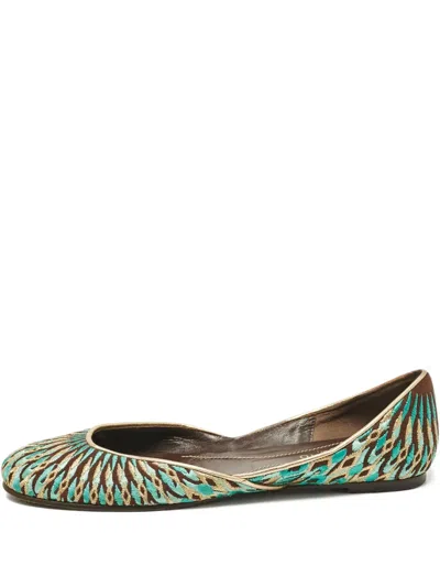 Pre-owned Valentino Garavani Lurex-detail Ballerina Flats