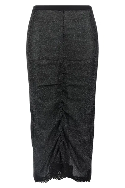 Valentino Lurex Knit Skirt In Black