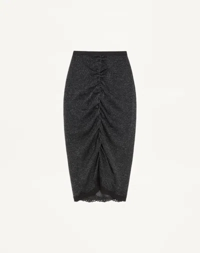 Valentino Lurex Knit Skirt In Black
