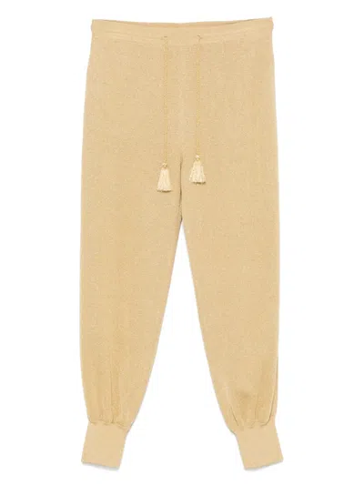 Valentino Lurex Sweatpants In Gold