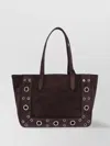 Valentino Luxe Suede Tote Bag With Metal Eyelets