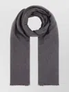 Valentino Luxurious Silk Blend Scarf With Fringed Edges In Gray