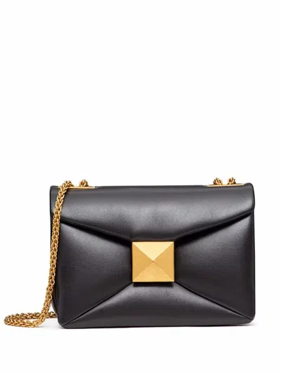 Valentino Garavani Luxurious Women's Black Lamb Leather Shoulder Handbag For Ss23 In Nero