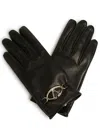 Valentino Luxury Leather Gloves With Elegant Logo Detail And Refined Finish In Black