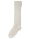 Valentino Embellished Pointelle-knit Cotton Socks In White