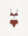 Shop Valentino Lycra Bikini With Plus De Pois Print Woman Red/black Xl