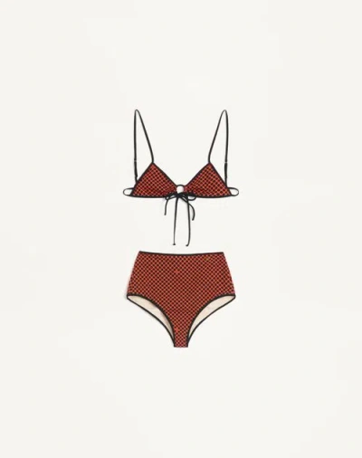 VALENTINO VALENTINO LYCRA BIKINI WITH PLUS DE POIS PRINT WOMAN RED/BLACK S
