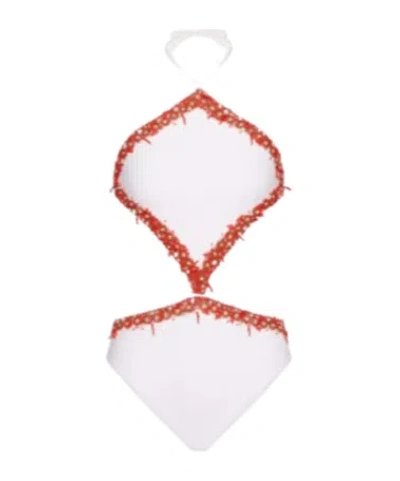 Valentino Lycra One-piece Swimsuit In White