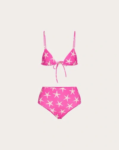 Valentino Lycra Starfish Bikini Woman Ivory/pink Pp L