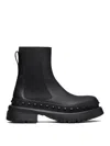 Valentino Garavani  Beatle Rockstud 55 Leather Chelsea Boots In Black