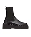 Valentino 50mm Rockstud M-way Leather Ankle Boots In Black