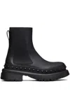 Valentino Garavani  Beatle Rockstud 55 Leather Chelsea Boots In Black