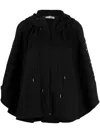 Valentino Macramé-detail Oversized Zip-up Hoodie In Black