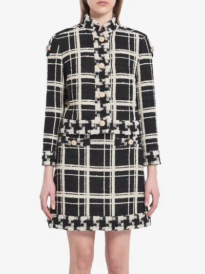 VALENTINO MACRO CHECK TWEED CABAN