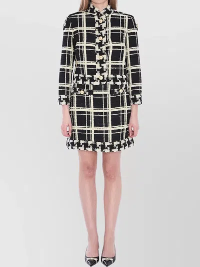 VALENTINO MACRO CHECK TWEED CABAN