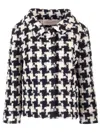 Valentino Extra Large Houndstooth Tweed Jacket In Multicolor