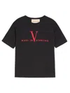 Valentino Black Crew Neck T-shirts In Black