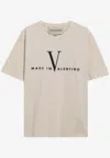 Valentino Garavani Cotton T-shirt With Made In Print Clothing In Blue