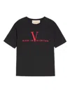 Valentino Crew Neck Short Sleeve T-shirt Design In Black