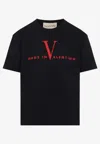 Valentino Crew Neck Short Sleeve T-shirt Design In Black