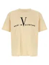 Valentino Garavani Cotton T-shirt With Made In Print Clothing In Neutral