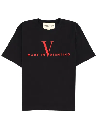 Valentino Crew Neck Short Sleeve T-shirt Design In Black