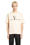 Valentino Garavani  Cotton T-shirt With Made In  Print In Neutral