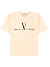 Valentino Garavani  Cotton T-shirt With Made In  Print In Neutral